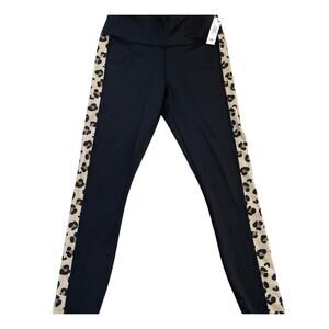 Leggings, NWT‎ Leopard and Black Gym, Workout, Full length, Cabana, Ladies Small